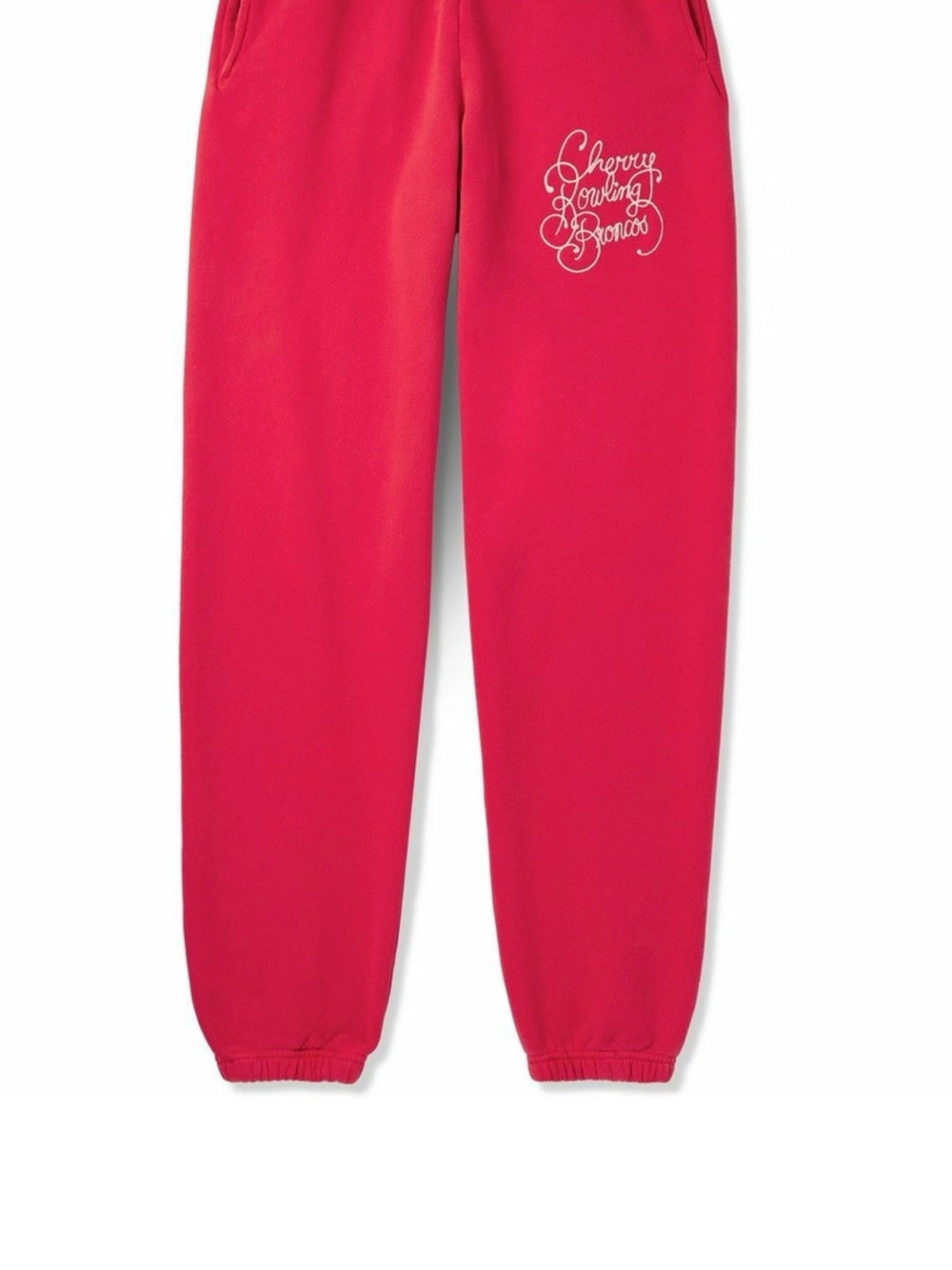 Cherry Los Angeles Bowling Broncos Embroidered Sweatpants NWT Large